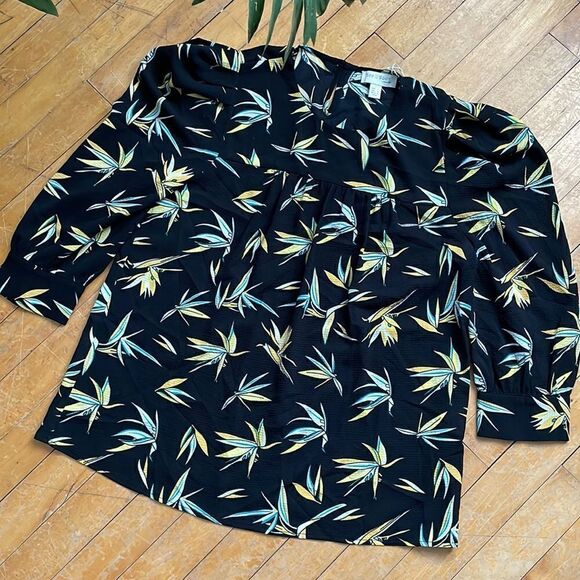 See U Soon Black Floral Casual Blouse Women’s Small - Picture 1 of 6